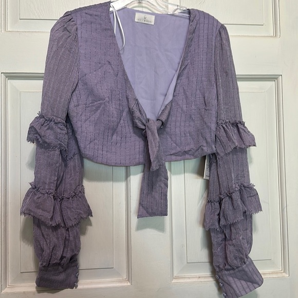 LOST And Wander Waiting For The Sun Top Lavender Cropped Boho Sz 4 - Picture 1 of 5